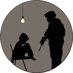 Palestinian children are interrogated by Israeli soldiers